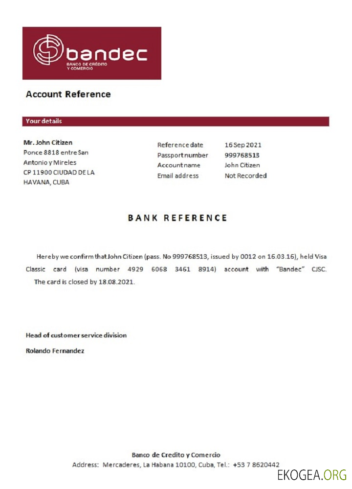 Référence Cuba , Bandec , closure